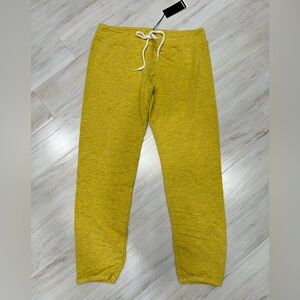 NWT Monrow Yellow Cropped Sweat Joggers
